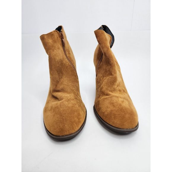 Wedge Heel Ankle Faux Suede Boots Side Zip Size 42 - Picture 4 of 7